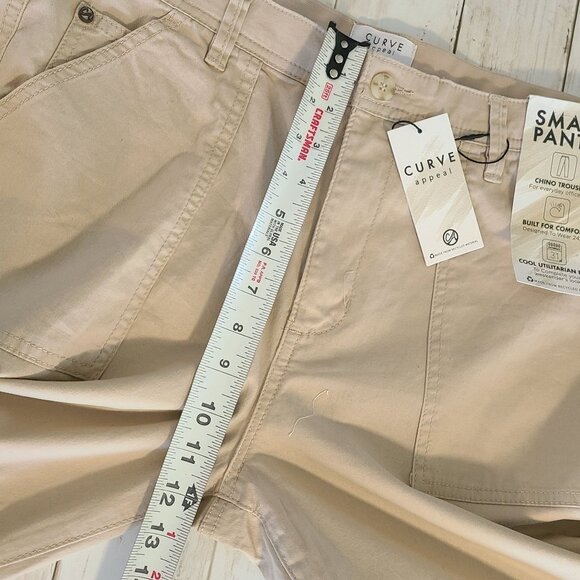 Curve Appeal Smart Pants Chino Trouser Utilitarian Casual NEW 12 / 31 Khaki - Picture 6 of 8